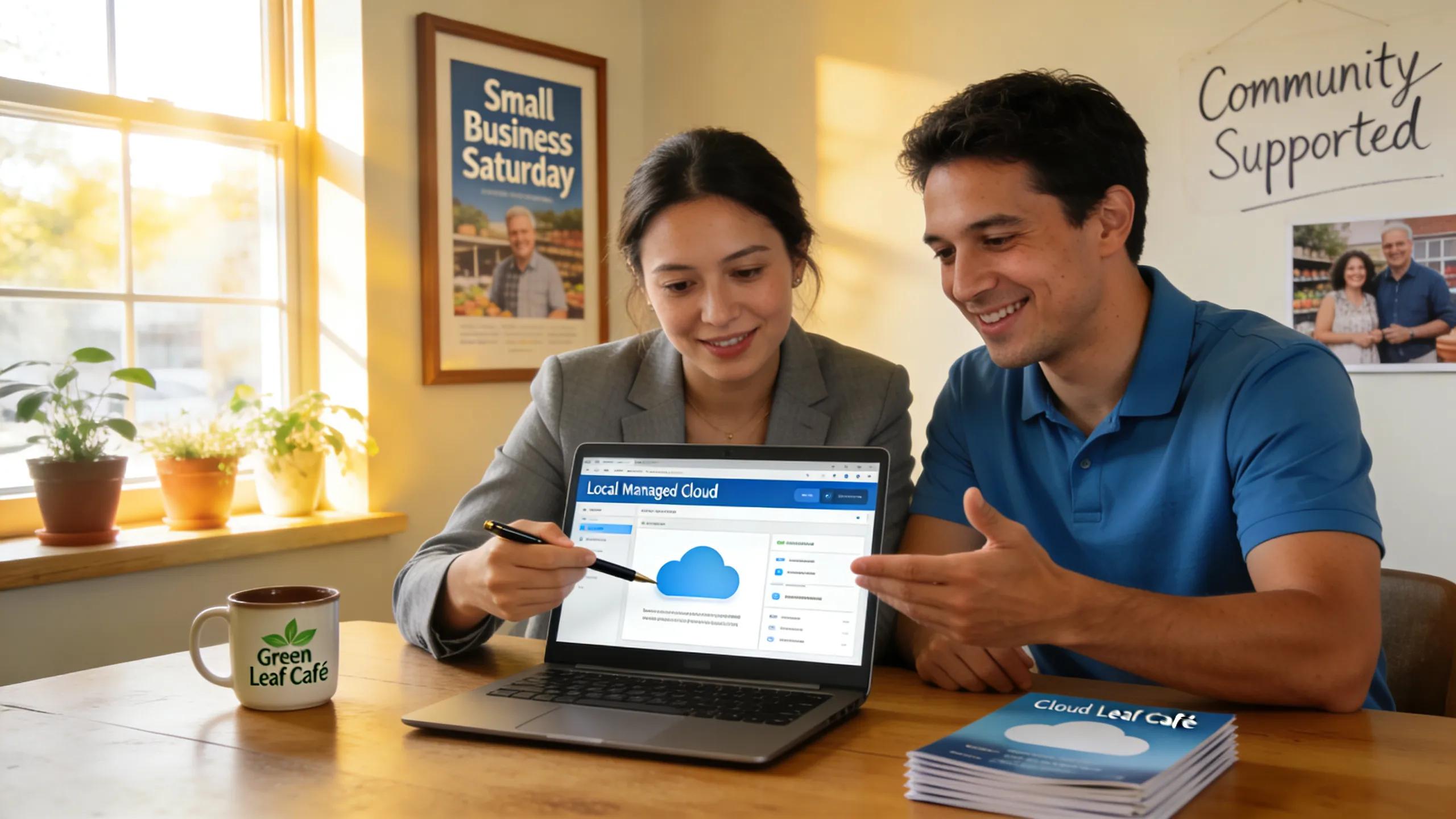 Local IT service provider assisting small business with cloud backup solutions