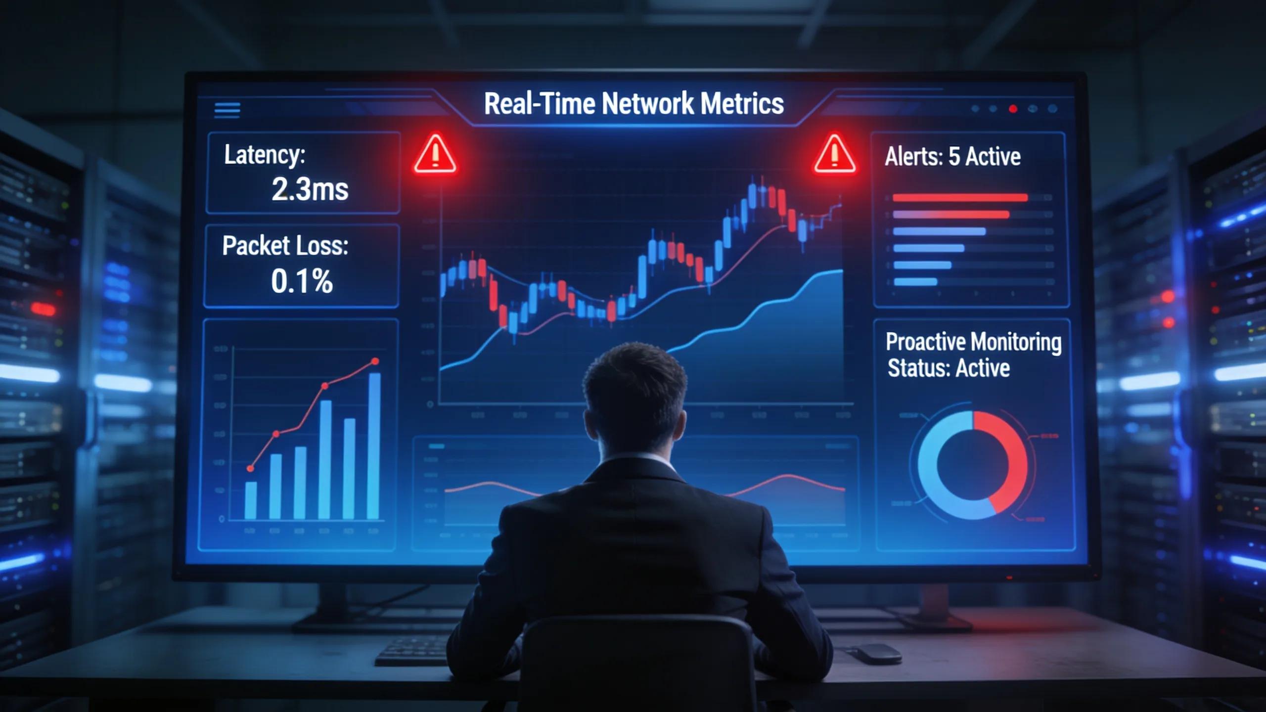 Monitoring dashboard with real-time analytics for small business IT infrastructure management