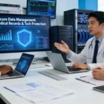 HIPAA compliant IT services team ensuring data protection in a healthcare setting